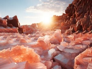 Himalayan Salt Range mountains and natural rock salt source